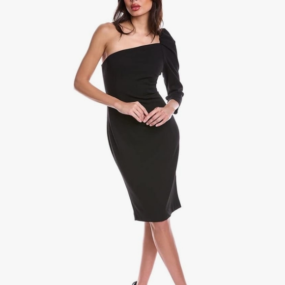 Trina Turk Dresses & Skirts - Trina Turk One Shoulder Fancy LBD Little Black Dress XS 2